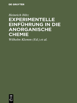 cover image of Experimentelle Einführung in die anorganische Chemie